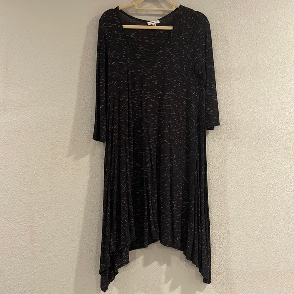 space dye Max Studio shark bite hem long sleeve dress, Sz M